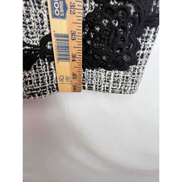 Karl Largerfeld Womens 12 Black/White Tweed Knit Sheath Business Dress L9GD6996 - Picture 5 of 10
